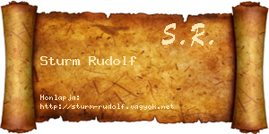 Sturm Rudolf névjegykártya